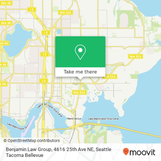 Mapa de Benjamin Law Group, 4616 25th Ave NE