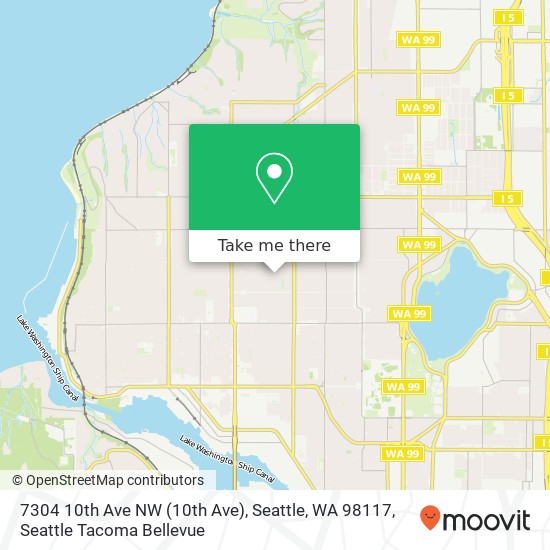 Mapa de 7304 10th Ave NW (10th Ave), Seattle, WA 98117