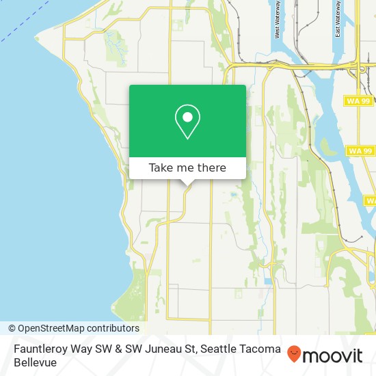 Fauntleroy Way SW & SW Juneau St map