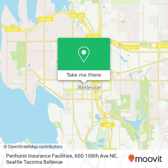 Mapa de Penhurst Insurance Facilities, 600 108th Ave NE