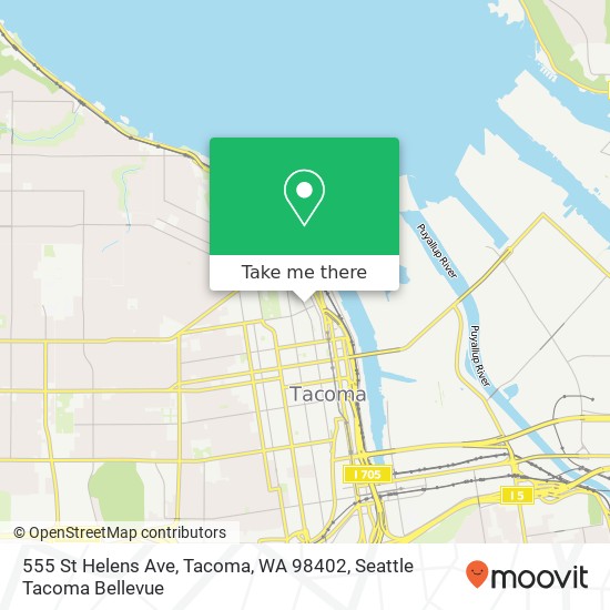 Mapa de 555 St Helens Ave, Tacoma, WA 98402