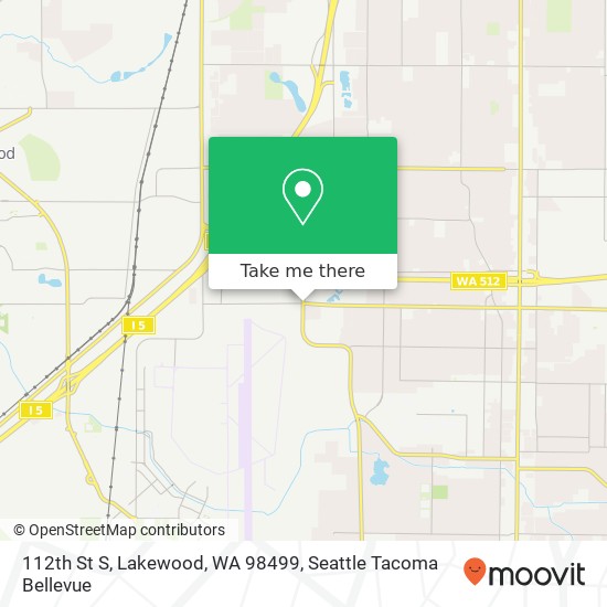 Mapa de 112th St S, Lakewood, WA 98499