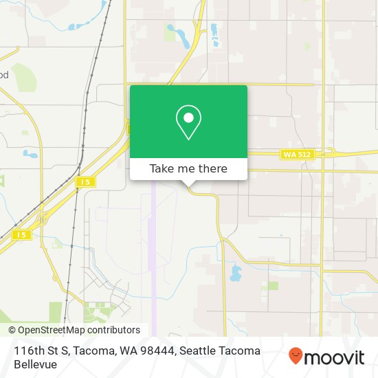 Mapa de 116th St S, Tacoma, WA 98444
