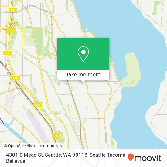 Mapa de 4301 S Mead St, Seattle, WA 98118