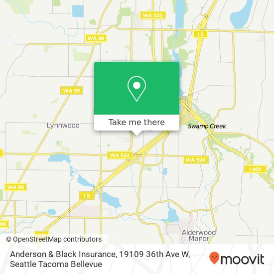 Anderson & Black Insurance, 19109 36th Ave W map