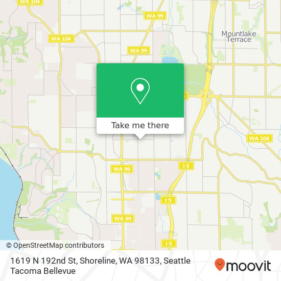 Mapa de 1619 N 192nd St, Shoreline, WA 98133