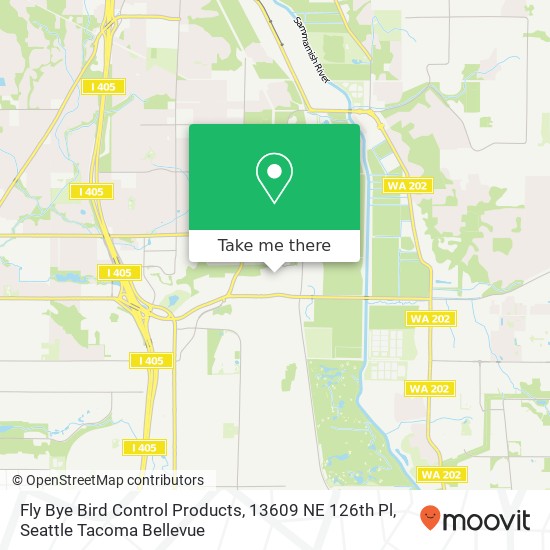 Mapa de Fly Bye Bird Control Products, 13609 NE 126th Pl