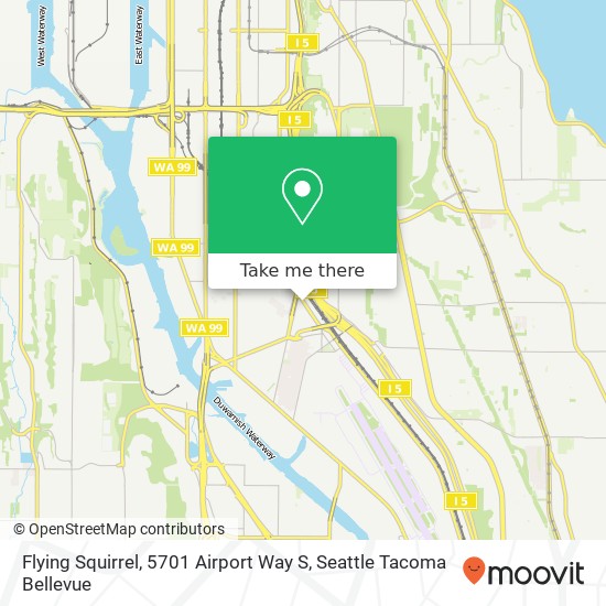 Flying Squirrel, 5701 Airport Way S map