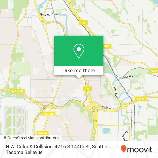 Mapa de N.W. Color & Collision, 4716 S 144th St