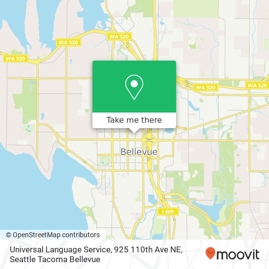 Mapa de Universal Language Service, 925 110th Ave NE