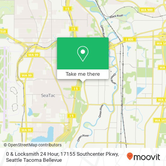 Mapa de 0 & Locksmith 24 Hour, 17155 Southcenter Pkwy