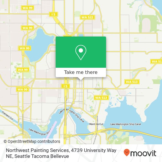 Mapa de Northwest Painting Services, 4739 University Way NE