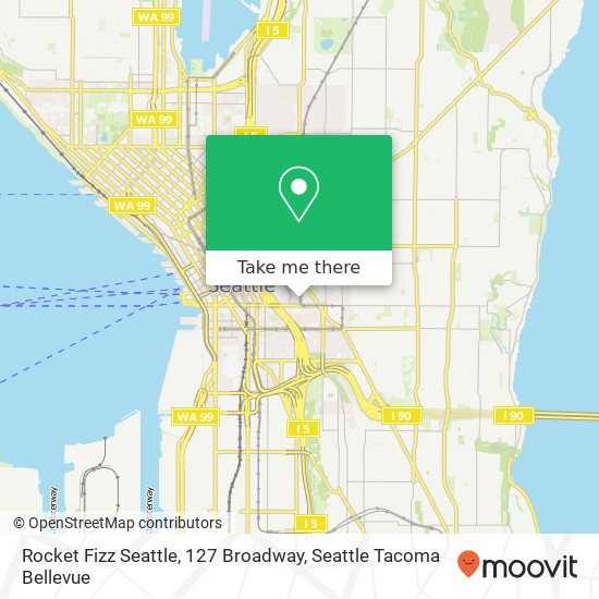 Mapa de Rocket Fizz Seattle, 127 Broadway