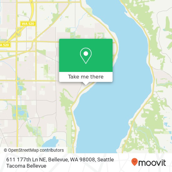 Mapa de 611 177th Ln NE, Bellevue, WA 98008
