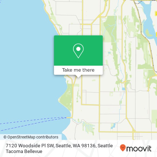 Mapa de 7120 Woodside Pl SW, Seattle, WA 98136