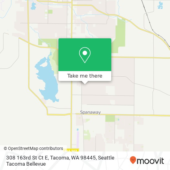Mapa de 308 163rd St Ct E, Tacoma, WA 98445