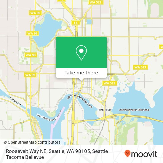 Mapa de Roosevelt Way NE, Seattle, WA 98105