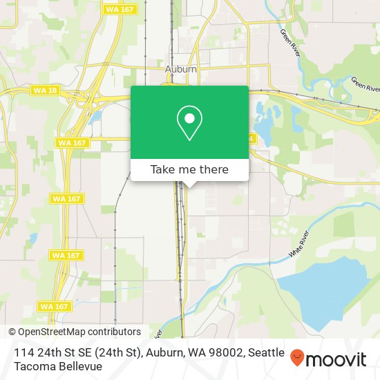 Mapa de 114 24th St SE (24th St), Auburn, WA 98002