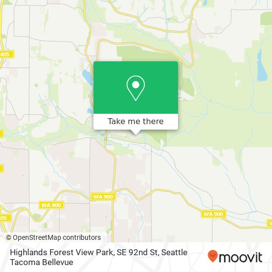 Mapa de Highlands Forest View Park, SE 92nd St