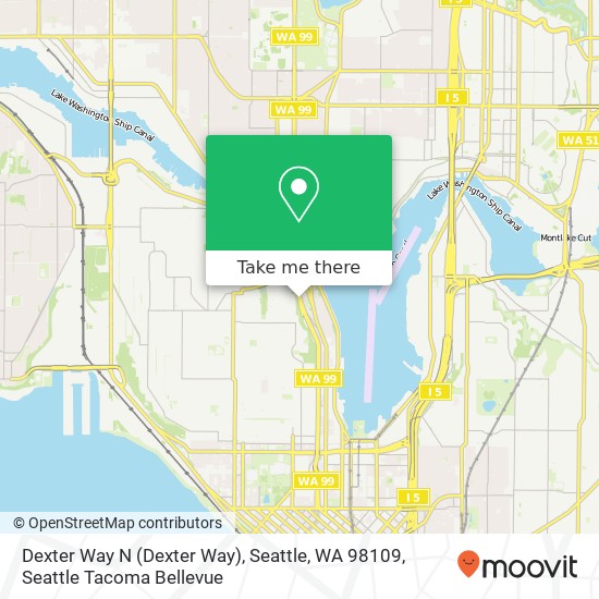 Mapa de Dexter Way N (Dexter Way), Seattle, WA 98109