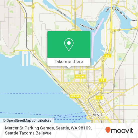 Mapa de Mercer St Parking Garage, Seattle, WA 98109