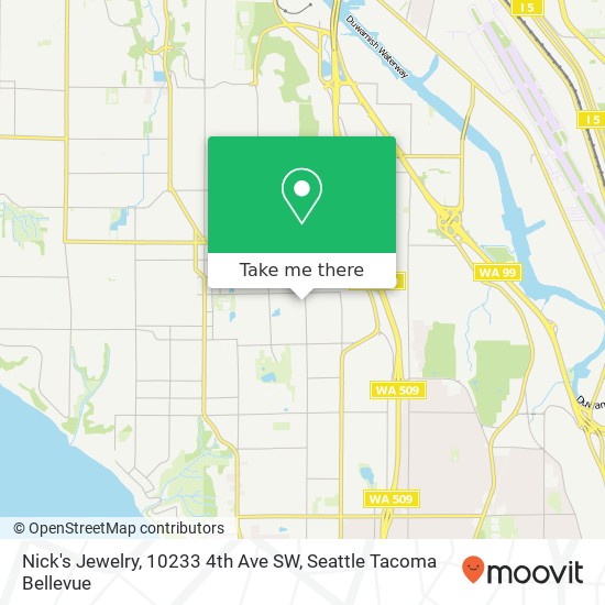 Mapa de Nick's Jewelry, 10233 4th Ave SW