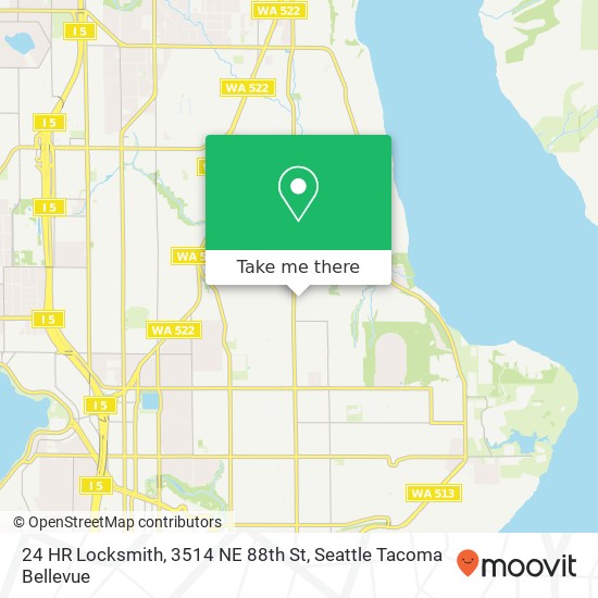 Mapa de 24 HR Locksmith, 3514 NE 88th St