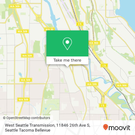 Mapa de West Seattle Transmission, 11846 26th Ave S