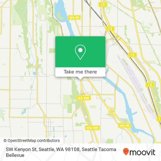 Mapa de SW Kenyon St, Seattle, WA 98108