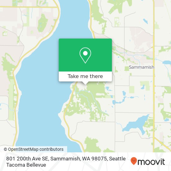 Mapa de 801 200th Ave SE, Sammamish, WA 98075