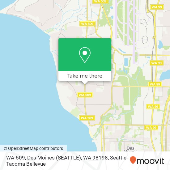 Mapa de WA-509, Des Moines (SEATTLE), WA 98198