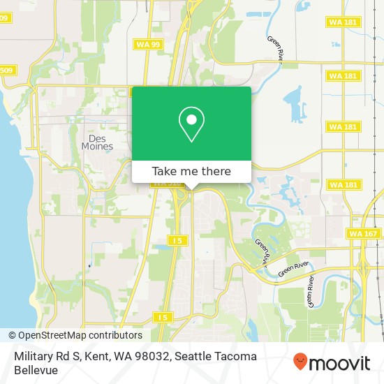 Mapa de Military Rd S, Kent, WA 98032