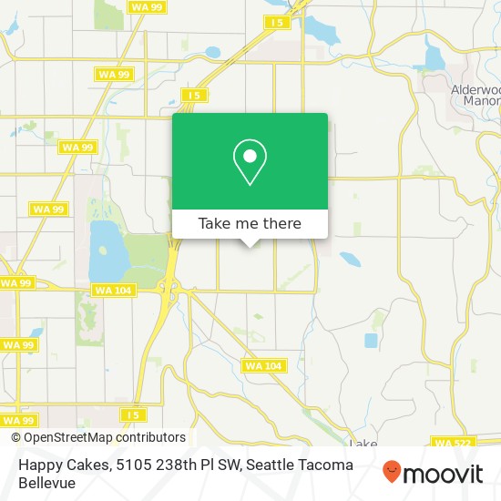 Mapa de Happy Cakes, 5105 238th Pl SW