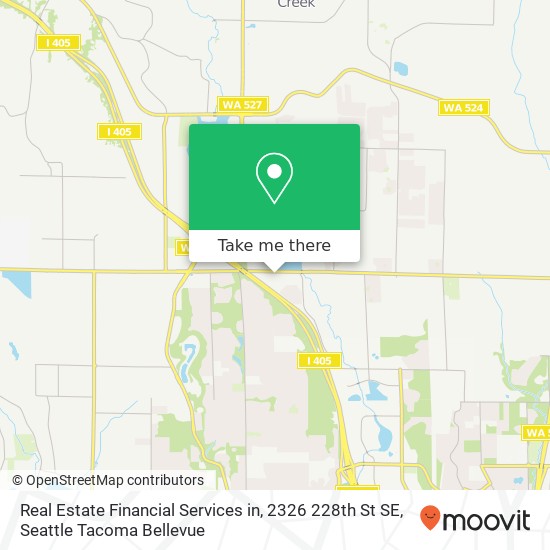 Real Estate Financial Services in, 2326 228th St SE map
