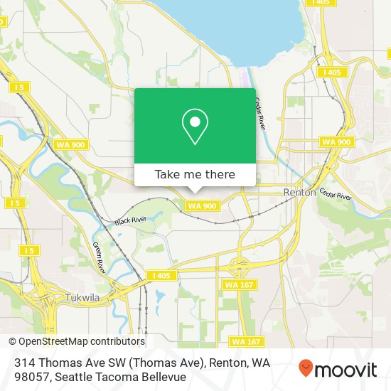314 Thomas Ave SW (Thomas Ave), Renton, WA 98057 map
