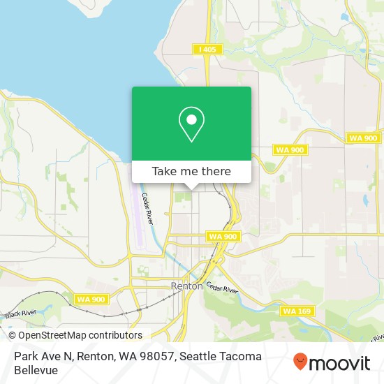 Mapa de Park Ave N, Renton, WA 98057