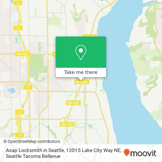 Mapa de Asap Locksmith in Seattle, 13015 Lake City Way NE