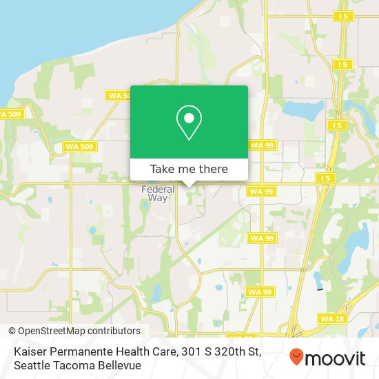 Mapa de Kaiser Permanente Health Care, 301 S 320th St