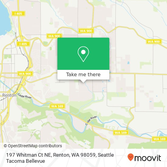 Mapa de 197 Whitman Ct NE, Renton, WA 98059