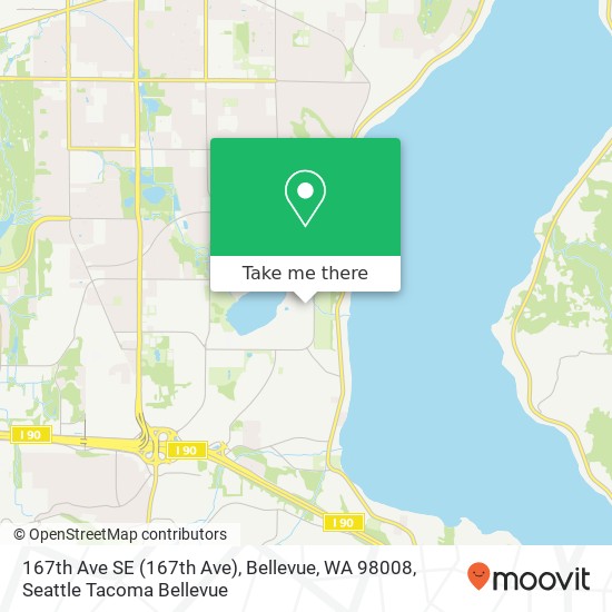 Mapa de 167th Ave SE (167th Ave), Bellevue, WA 98008