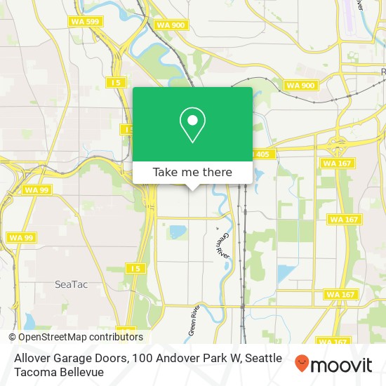 Mapa de Allover Garage Doors, 100 Andover Park W