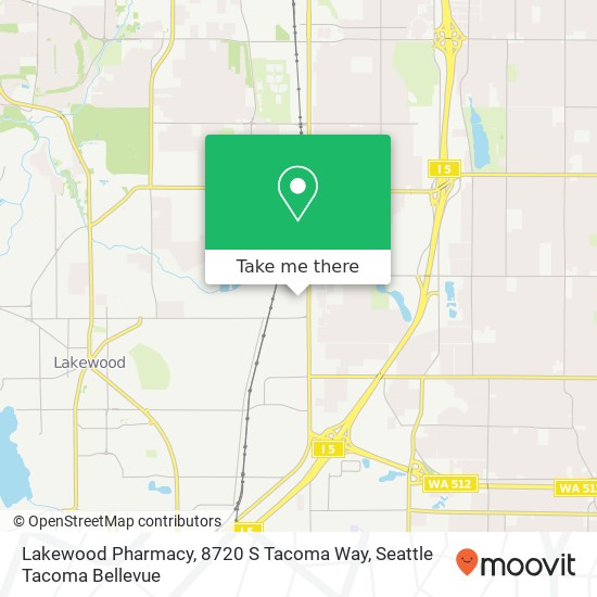Mapa de Lakewood Pharmacy, 8720 S Tacoma Way