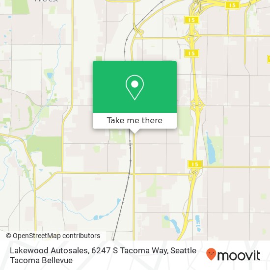 Mapa de Lakewood Autosales, 6247 S Tacoma Way