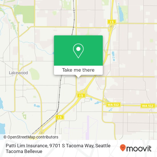 Mapa de Patti Lim Insurance, 9701 S Tacoma Way
