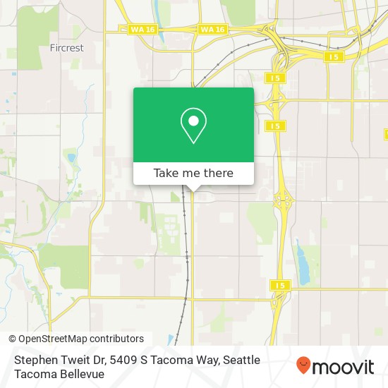 Mapa de Stephen Tweit Dr, 5409 S Tacoma Way