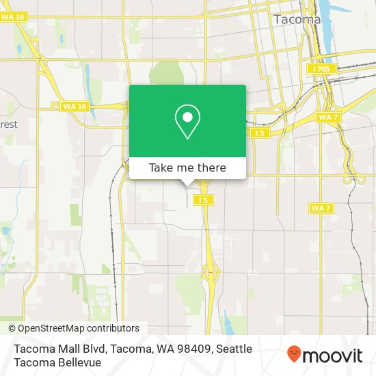 Mapa de Tacoma Mall Blvd, Tacoma, WA 98409