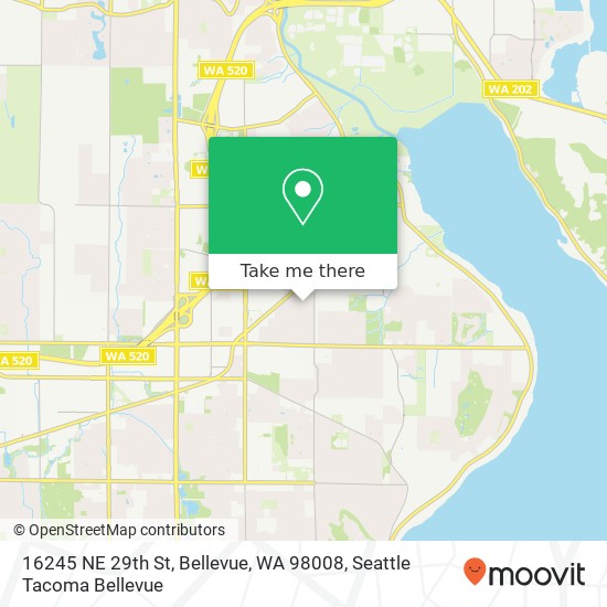 Mapa de 16245 NE 29th St, Bellevue, WA 98008