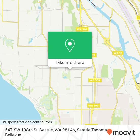 Mapa de 547 SW 108th St, Seattle, WA 98146