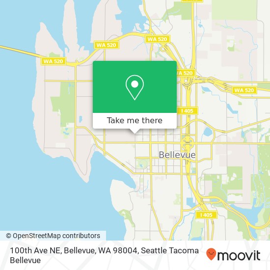 Mapa de 100th Ave NE, Bellevue, WA 98004