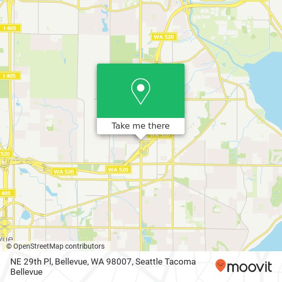 Mapa de NE 29th Pl, Bellevue, WA 98007